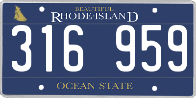 RI license plate 316959