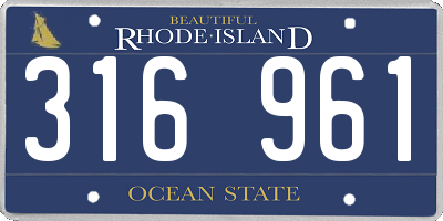 RI license plate 316961