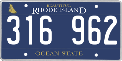 RI license plate 316962