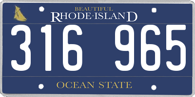 RI license plate 316965