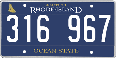 RI license plate 316967