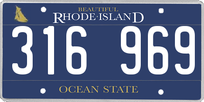 RI license plate 316969