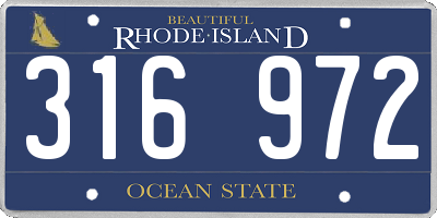 RI license plate 316972