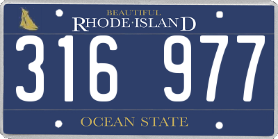 RI license plate 316977