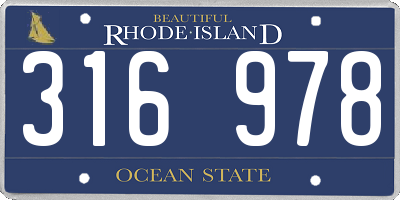 RI license plate 316978