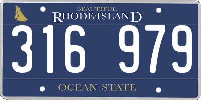 RI license plate 316979