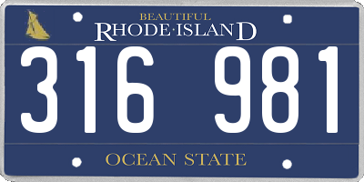 RI license plate 316981