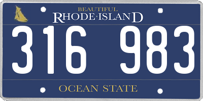 RI license plate 316983