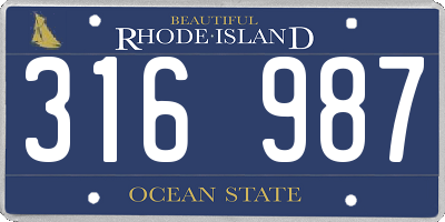 RI license plate 316987