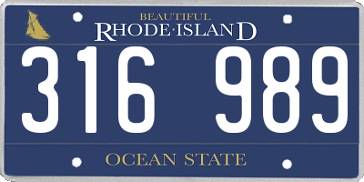 RI license plate 316989