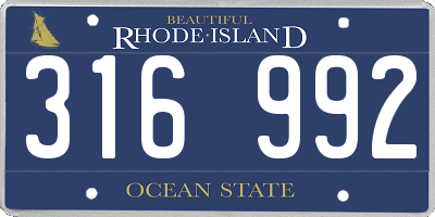 RI license plate 316992