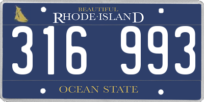 RI license plate 316993