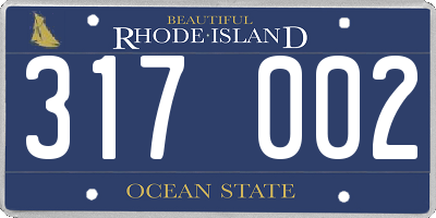 RI license plate 317002