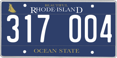 RI license plate 317004