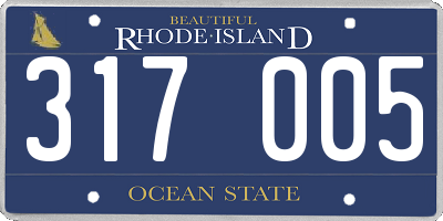 RI license plate 317005