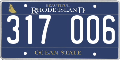 RI license plate 317006