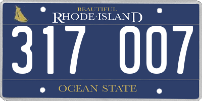 RI license plate 317007