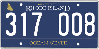 RI license plate 317008
