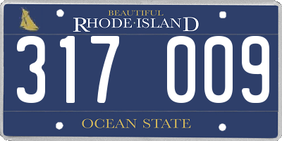 RI license plate 317009