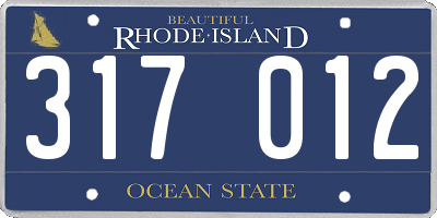 RI license plate 317012