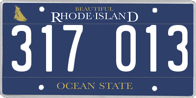 RI license plate 317013