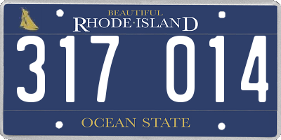 RI license plate 317014