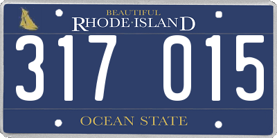 RI license plate 317015