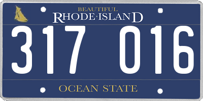 RI license plate 317016