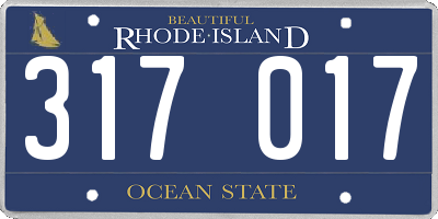 RI license plate 317017