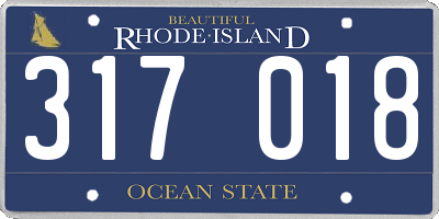 RI license plate 317018