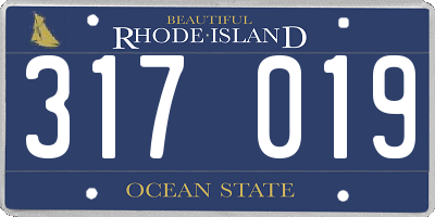 RI license plate 317019
