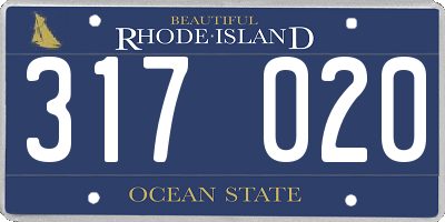 RI license plate 317020