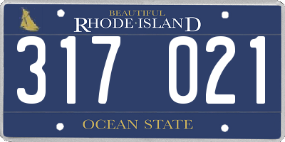 RI license plate 317021