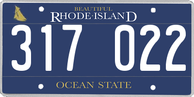 RI license plate 317022