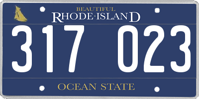 RI license plate 317023