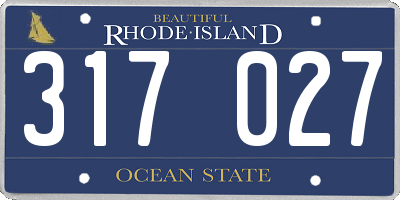 RI license plate 317027