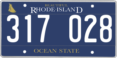 RI license plate 317028