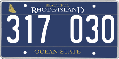 RI license plate 317030