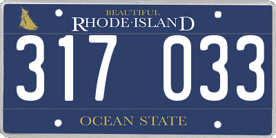 RI license plate 317033