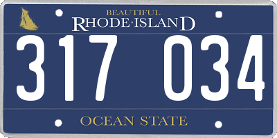 RI license plate 317034