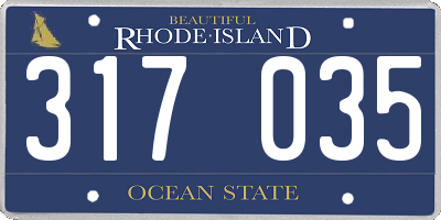 RI license plate 317035
