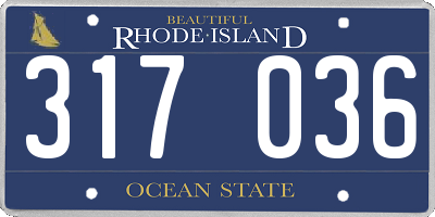 RI license plate 317036