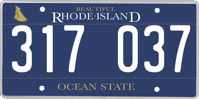 RI license plate 317037