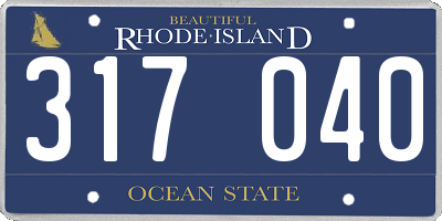 RI license plate 317040