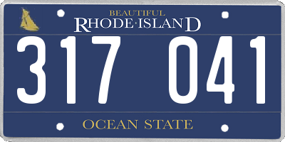 RI license plate 317041