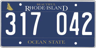 RI license plate 317042