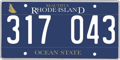 RI license plate 317043