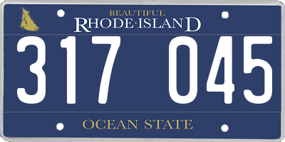 RI license plate 317045