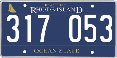 RI license plate 317053