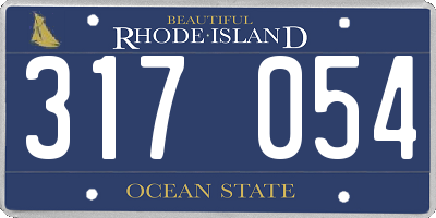 RI license plate 317054